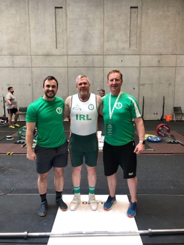 Sean Browne, Gerry Falsey & Paul at the European Masters Championships 2023.